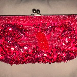 Bijoux Terner Vibrant Red Sequin Clutch